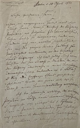 Item #334789 Autographed Letter Signed in German. August CONRADI