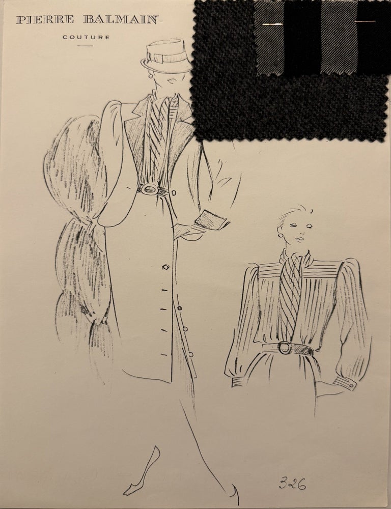 Item #335124 Croquis Plate 326. Pierre BALMAIN.