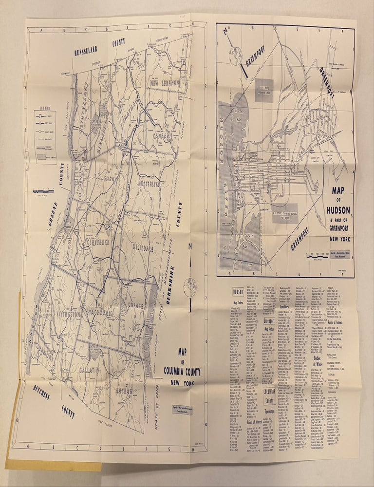 Item #336104 Map of Hudson and Columbia County New York. MAPCO.