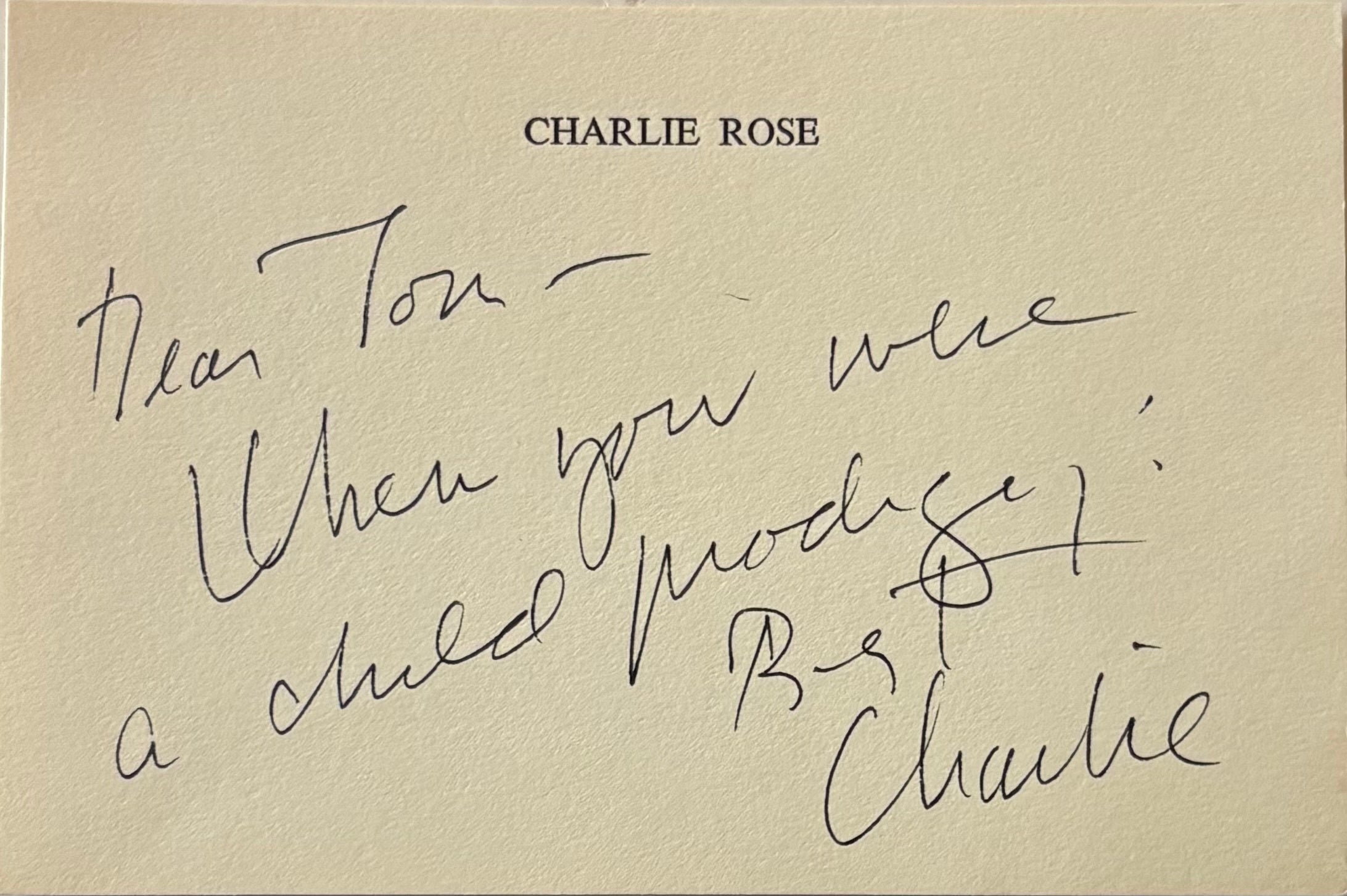 Autographed Letter Signed | Charlie ROSE