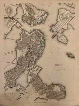 Item #337076 Boston with Charlestown and Roxbury. SDUK, Society for the Diffusion of Useful...