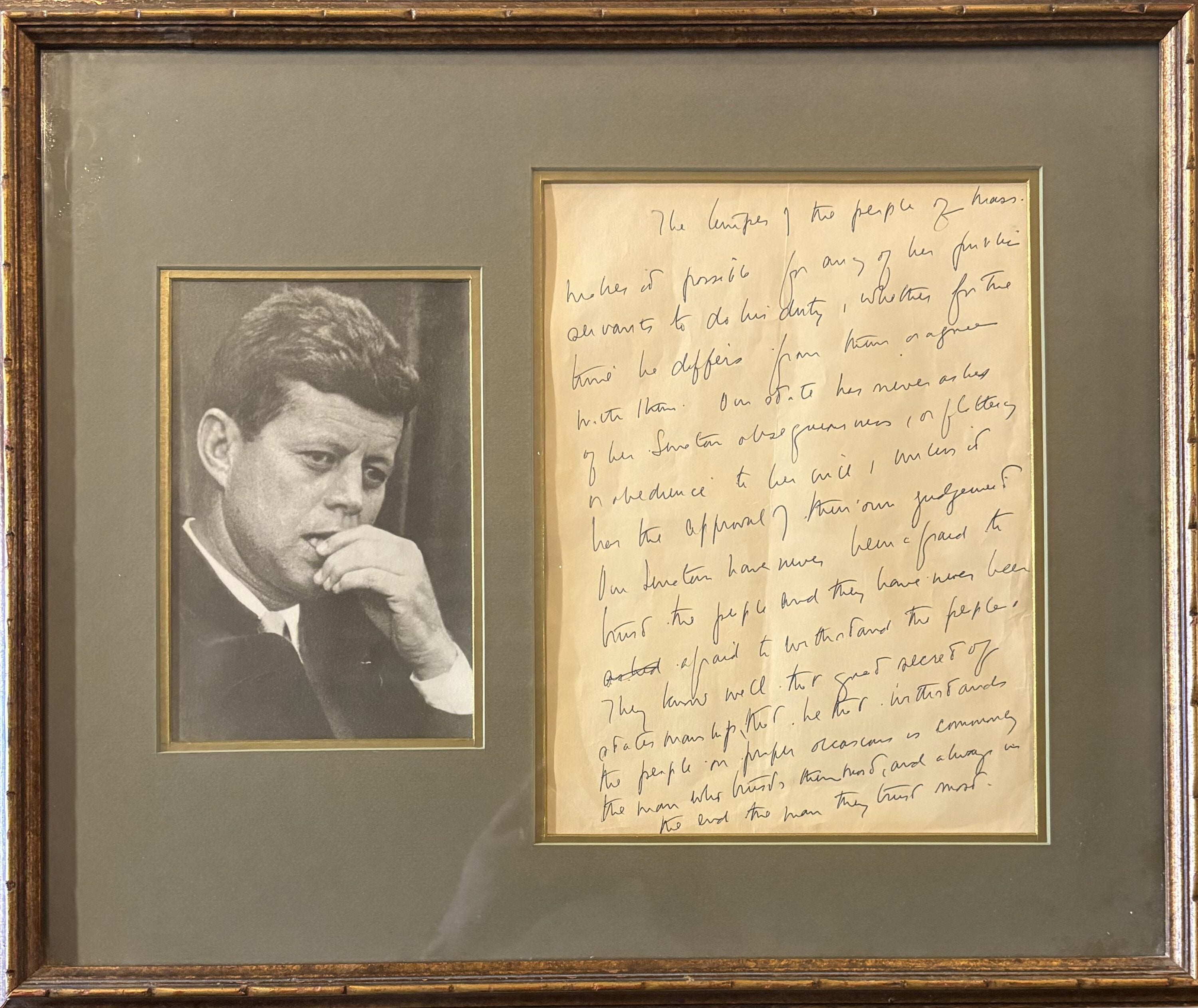 Handwritten Manuscript - Partial Draft from 1955 Speech | John F. KENNEDY