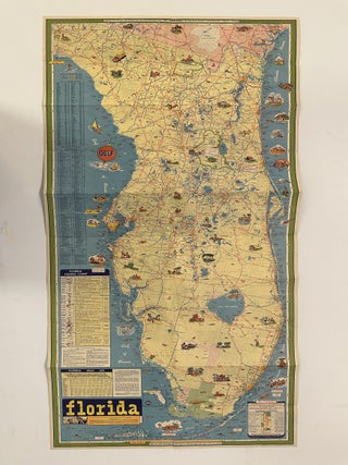Item #337279 Florida Tourguide Vacation Map. Gulf Oil Corporation
