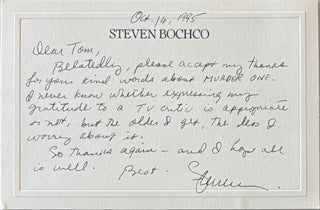 Item #337280 Autographed Letter Signed. Steven BOCHCO