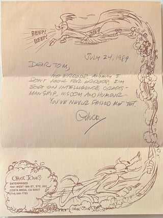 Item #337471 Autographed Letter Signed. Chuck JONES