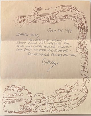 Item #337471 Autographed Letter Signed. Chuck JONES
