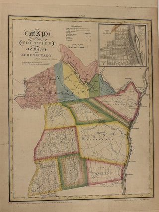 Item #337474 Map of the Counties of Albany and Schenectady. David H. BURR