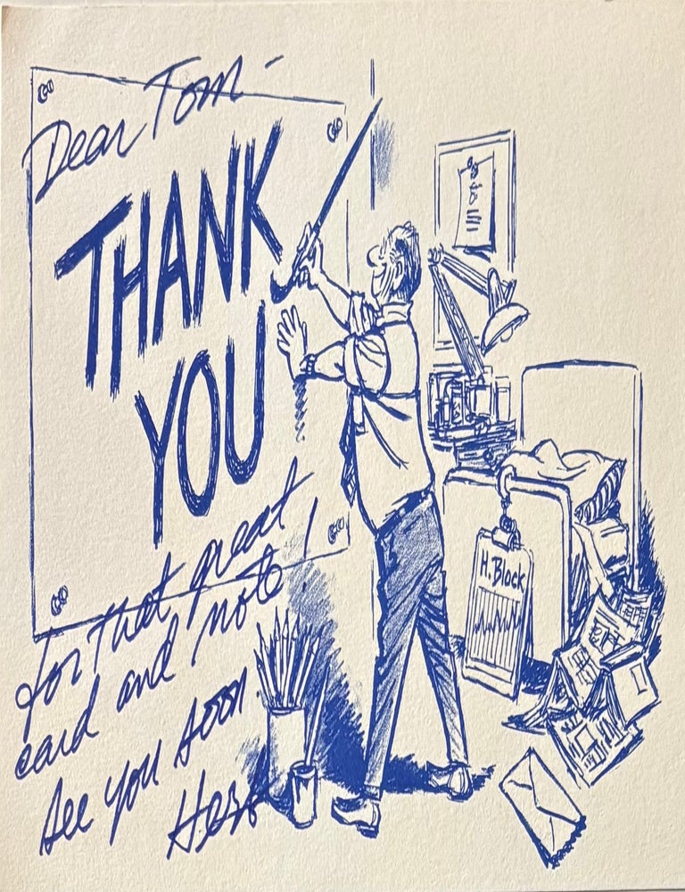 Item #337490 Autographed Letter Signed. Herbert BLOCK.