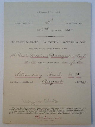 Item #337542 Autographed Document Signed. John LITTLE BIG HORN - POLAND, William BADGER