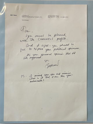 Item #337607 Autographed Letter Signed. Tom BROKAW