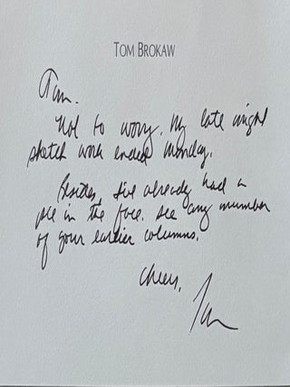 Item #337794 Autographed Letter Signed. Tom BROKAW