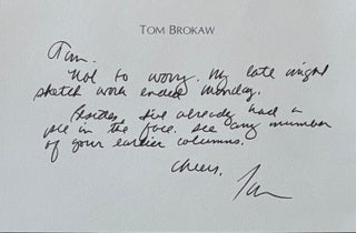 Item #337794 Autographed Letter Signed. Tom BROKAW