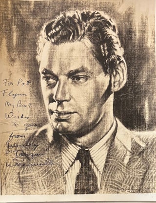 Item #337898 Signed Portrait drawing with Inscription. Jonny WEISSMULLER