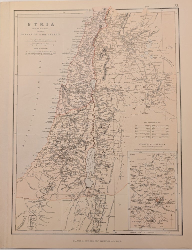 Item #338105 Syria (South Division) including Palestine & the Hauran. BLACKIE, SON.