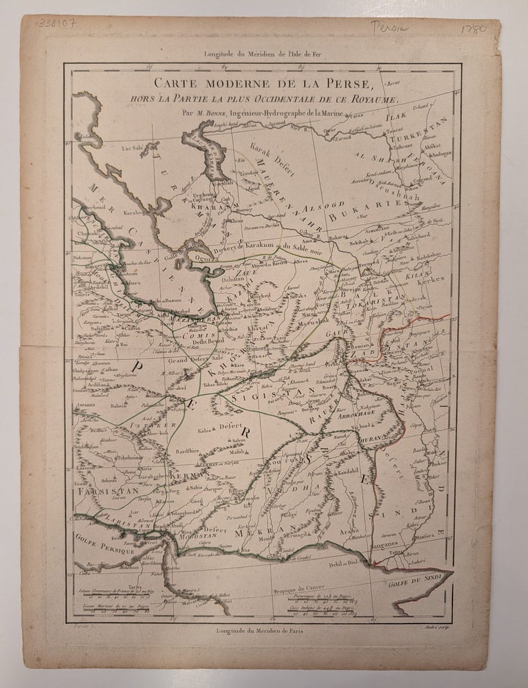 Item #338107 Carte Moderne de La Perse, Hors La Partie La Partie La Plus Occidentale de ce Royaume. Rigobert BONNE.