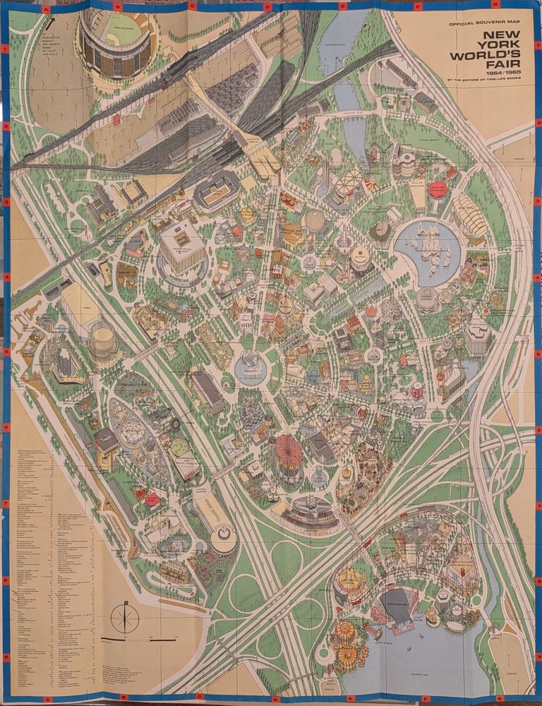 Item #338410 Official Souvenir Map New York World's Fair; with "The Approaches to the Fair". Hermann BOLLMANN.
