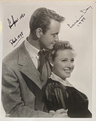 Item #338578 Signed Publicity Photographed from Calling Dr. Kildare. Lew AYRES, Laraine DAY