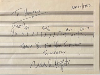 Item #339147 Autographed Musical Quote Signed. Neal HEFTI