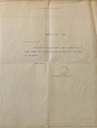 Item #339316 Typed Letter Signed. Maxfield PARRISH