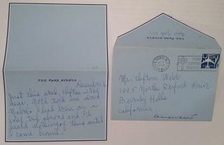 Item #4075 Autographed Letter Signed to actor Clifton Webb. Edna FERBER, 1885 - 1968
