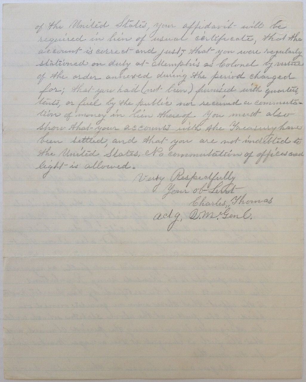 Signned Letters Autographed Letter Signed | Charles THOMAS