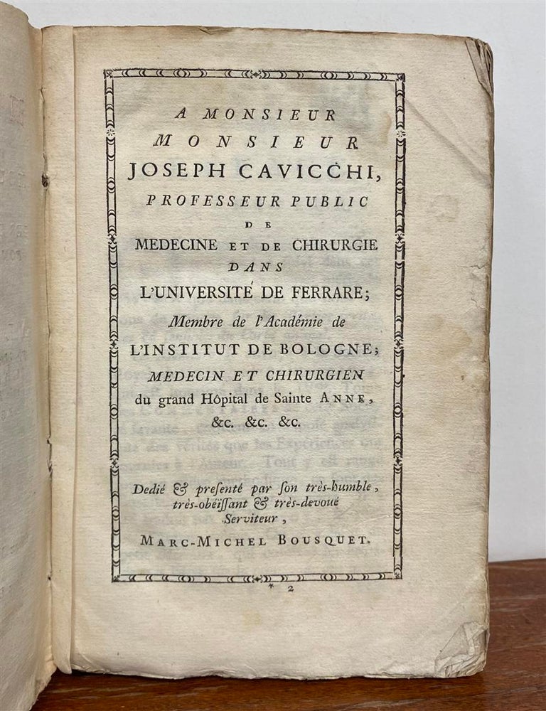 Item #46719 Deux Memoires sur le Mouvement du Sang, et sur les Effets de la Saignee, fondes sur des experiences Faites sur des Animaux. Albrecht von HALLER.