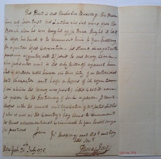 Item #5442 Autographed Letter Signed. Thomas JONES, 1732 - 1819