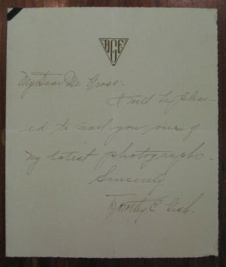 Item #5749 Autographed Note Signed. Dorothy GISH, 1898 - 1968