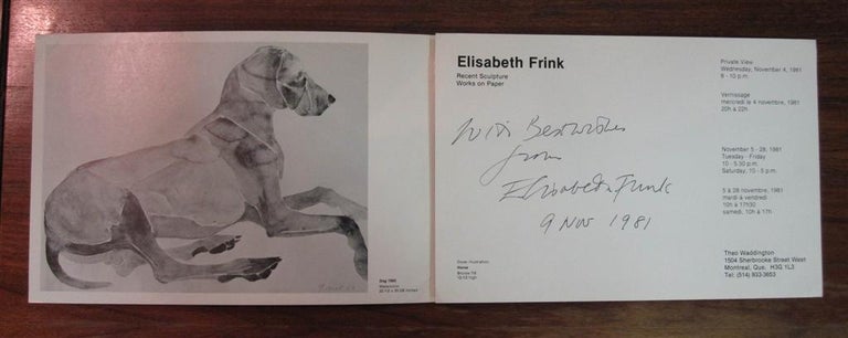 Item #5866 Inscribed Brochure. Dame Elisabeth FRINK.