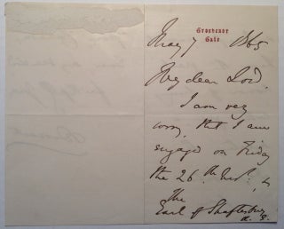Item #6028 Autographed Letter Signed. Benjamin DISRAELI, 1804 - 1881