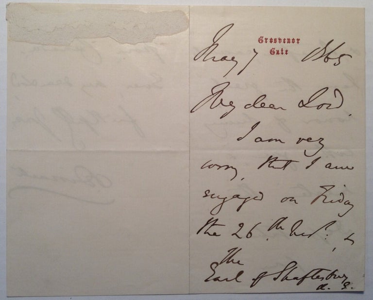 Item #6028 Autographed Letter Signed. Benjamin DISRAELI, 1804 - 1881.