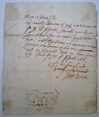 Item #6216 Autographed Letter Signed to the Earl of Suffolk. Henry - 11th Baron Cobham BROOKE,...