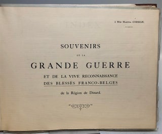 Souvenirs de la Grande Guerre et de la Vive Reconnaissance des Blesses Franco-Belges de la Region de Dinard.