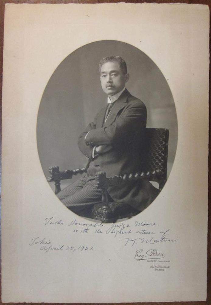 Item #94560 Inscribed Vintage Photograph. Baron Keishiro MATSUI, 1868 - 1946.